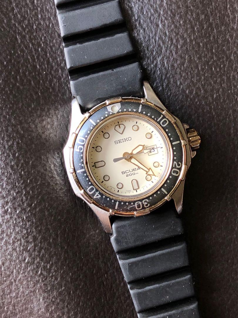 Seiko Scuba 7N85-001A, Women's Fashion, Watches & Accessories, Watches on  Carousell