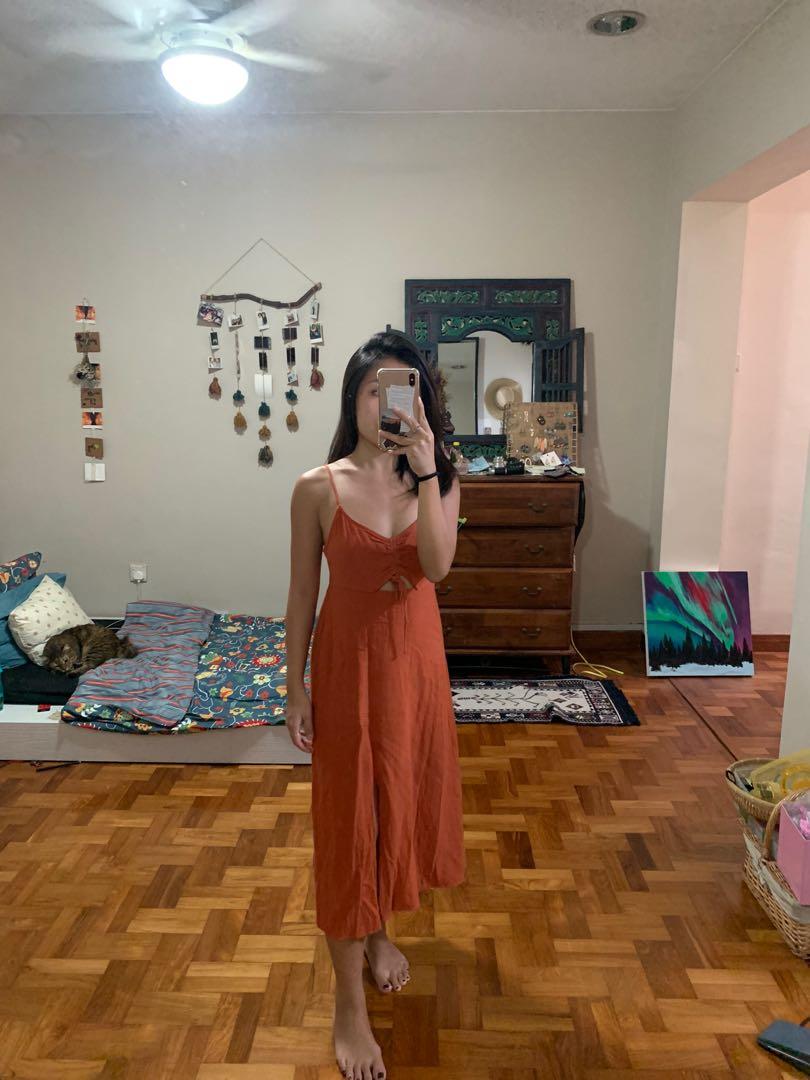 Topshop burnt discount orange dress