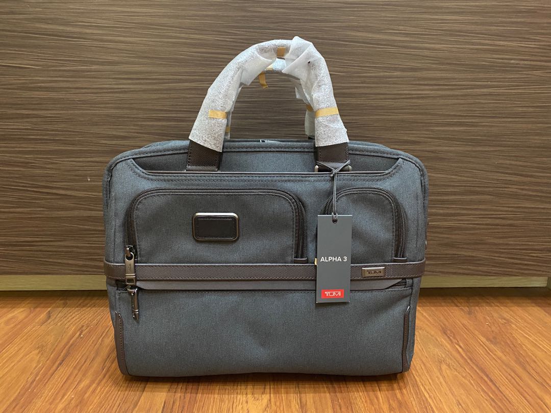 Tumi Alpha 3 Expandable Organizer Laptop Brief, SN 1173131009, Fesyen Pria, Tas & Dompet , Tas