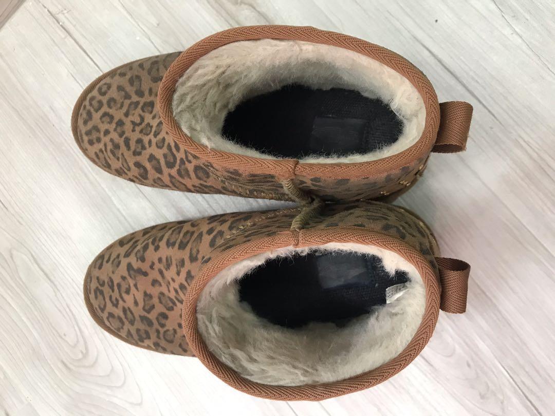 Vans leopard print furry boots 豹紋毛毛 