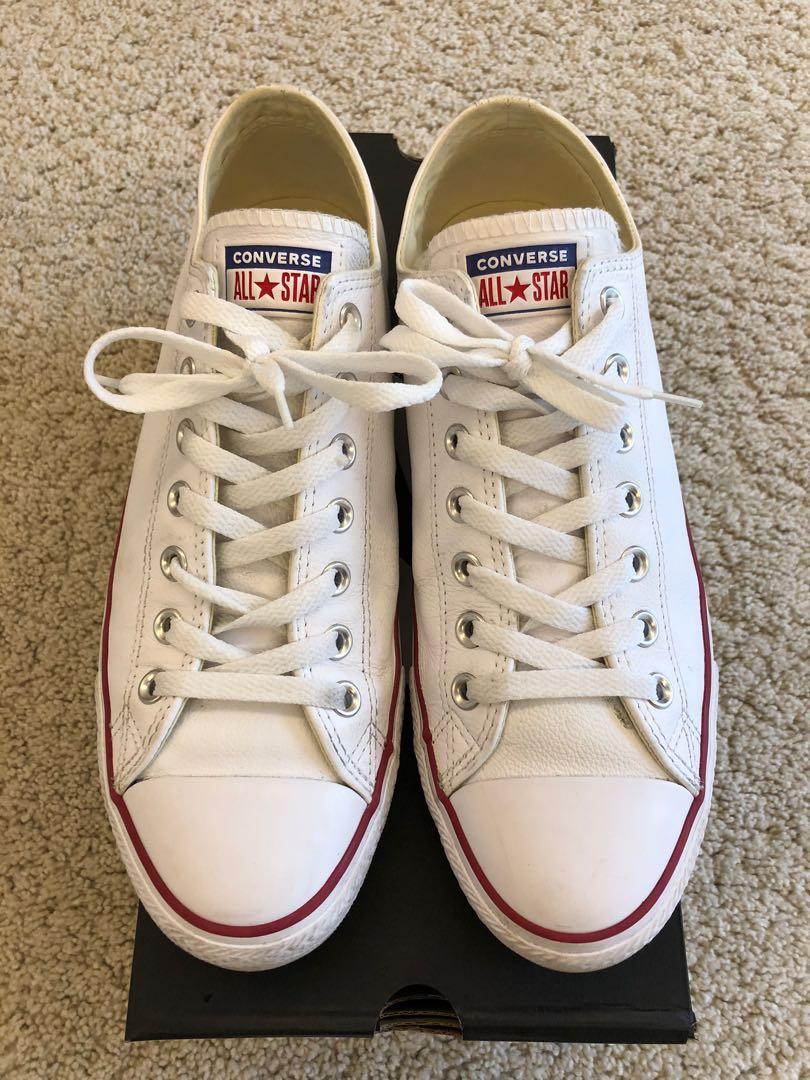 white leather converse size 8