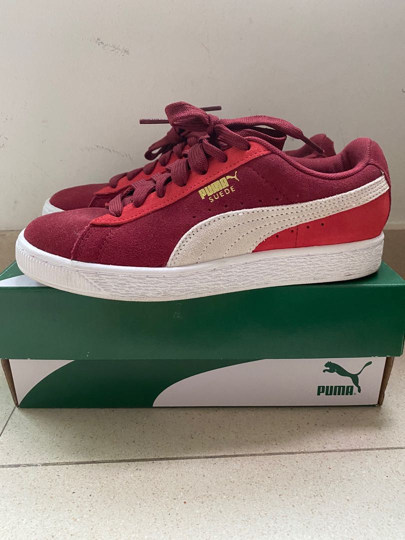 Women Puma Red Suede Sneakers Men s Fashion Footwear Sneakers