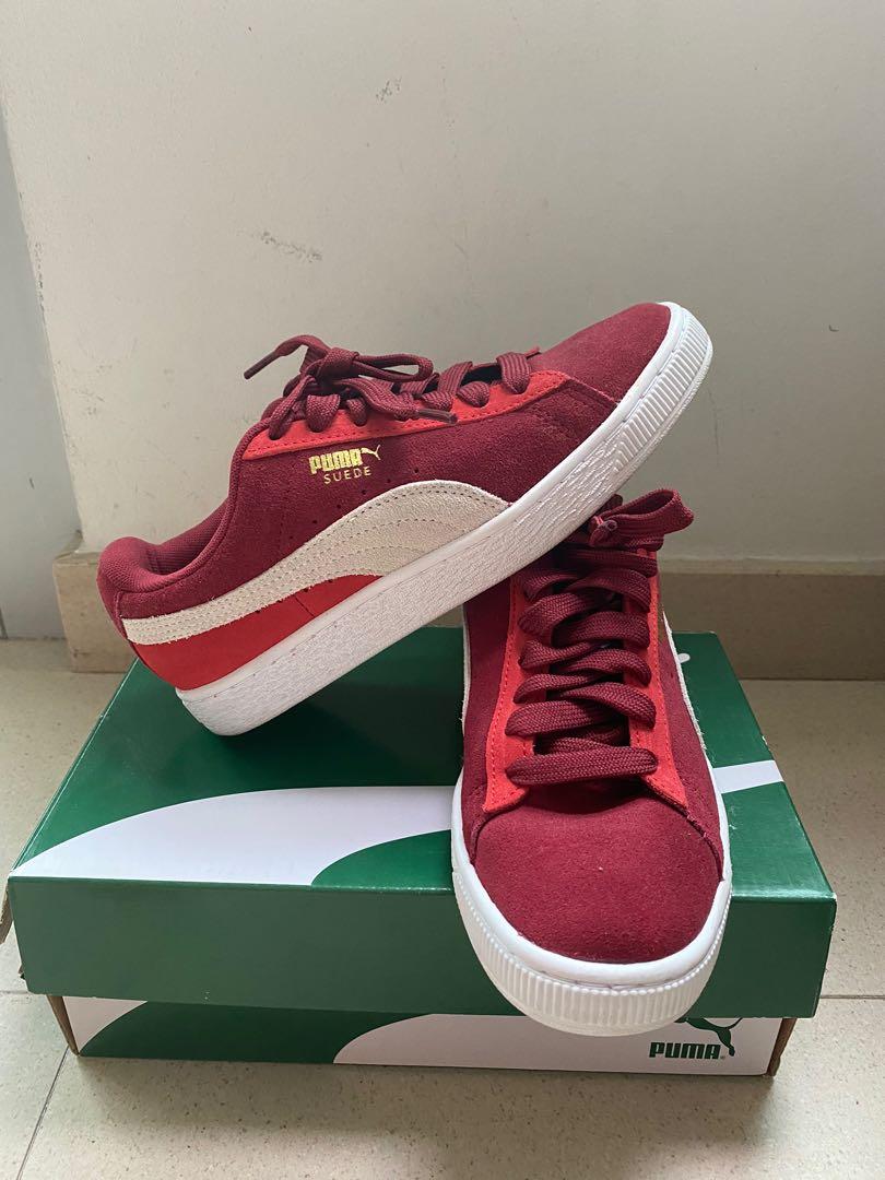 Women Puma Red Suede Sneakers Men s Fashion Footwear Sneakers