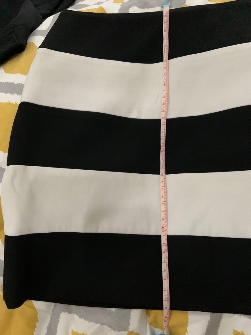 Zara Mini Skirt (Category: Skirts) located in Manila. Submitted by hflores_23 (Listing ID 1030462029, Image 3). Description: Very nice Zara B&W striped skirt. Can be used for office or casual. Very nice material with inner lining. Measurements included on photos. No flaws..