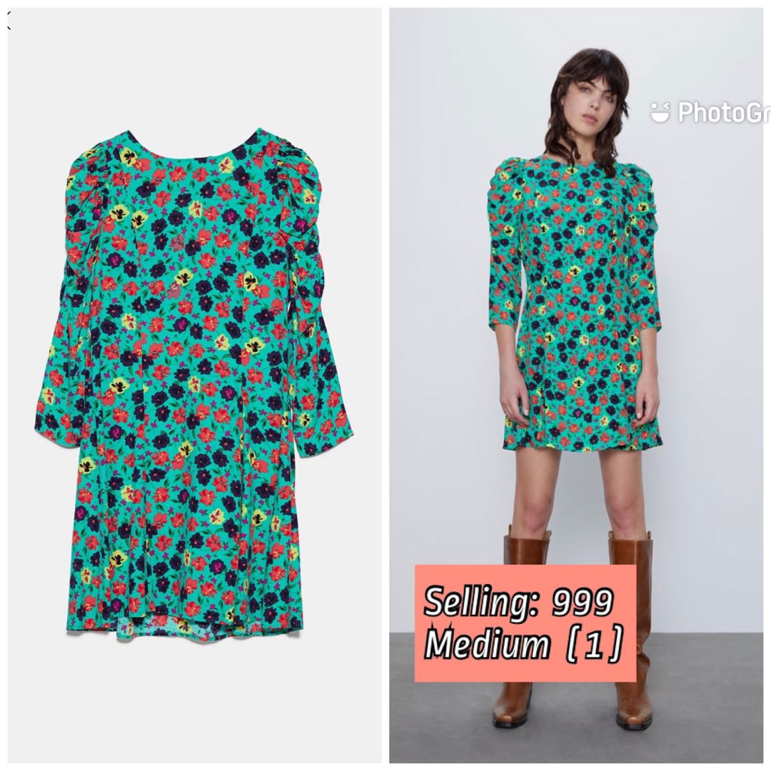 zara printed dress