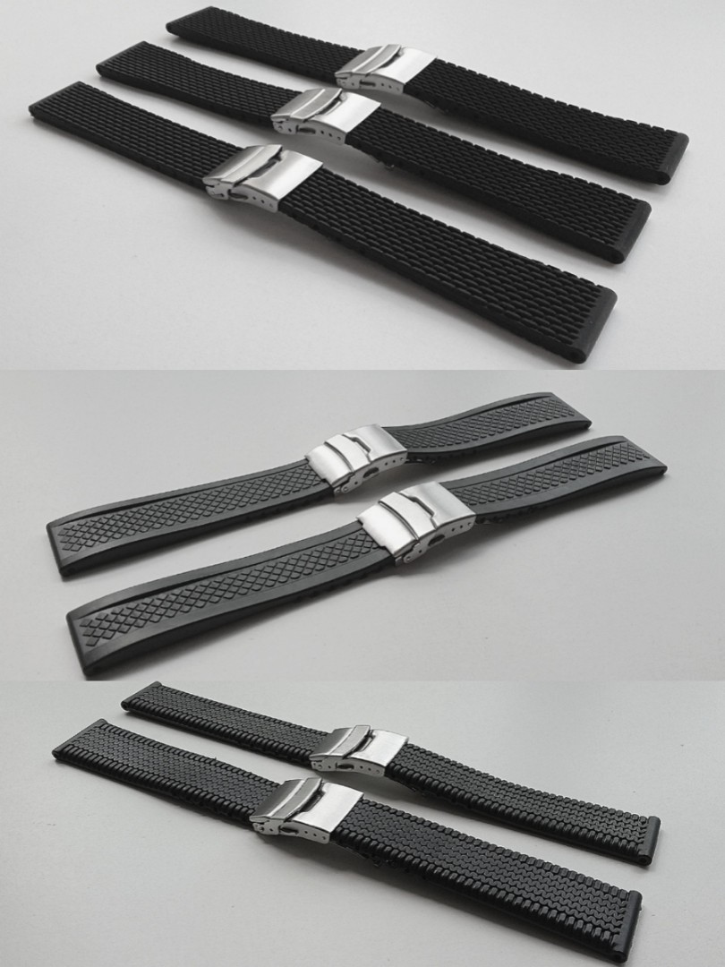 STRAP TAMBOUR RUBBER BLACK L/L - Les Extraordinaires - Watchmaking