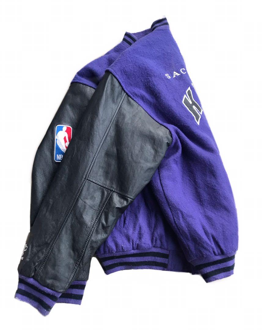 Maker of Jacket Black Leather Jackets Vintage NBA Sacramento Kings