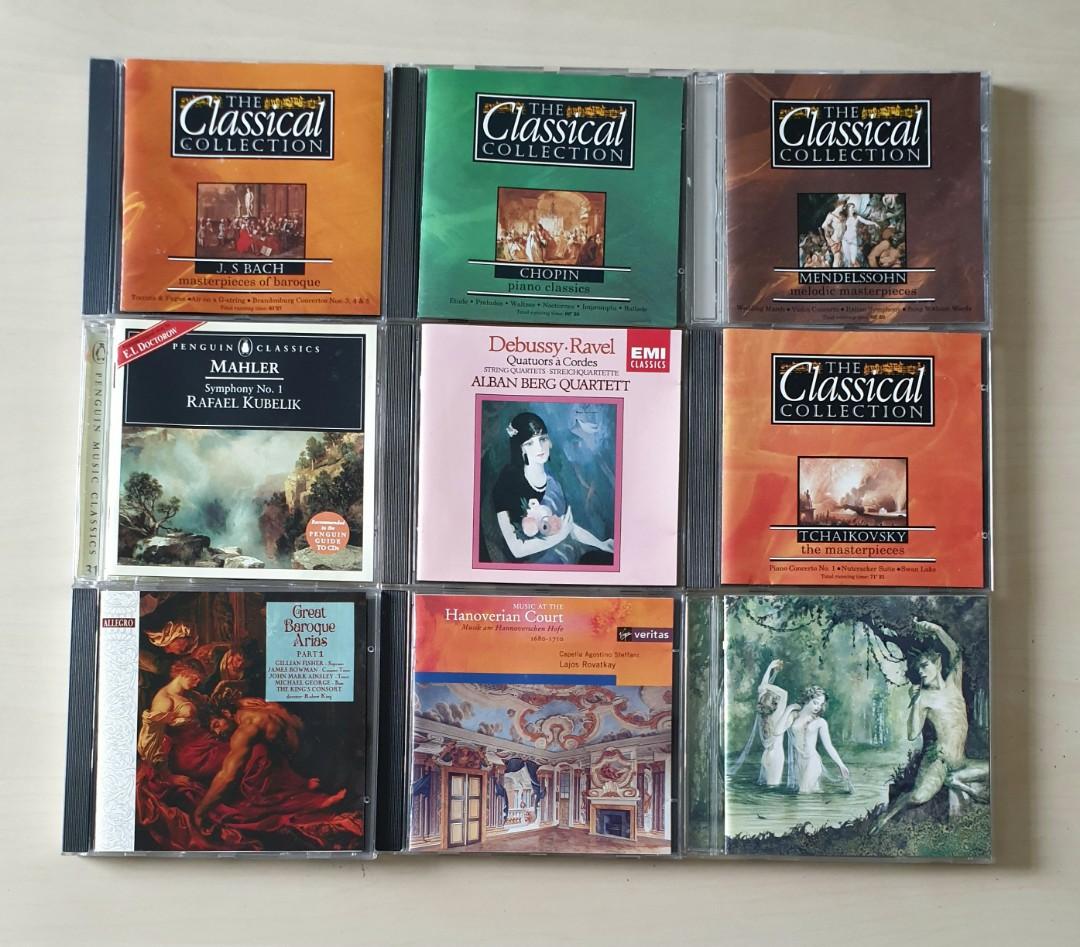 Cd Prices Varies The Classical Collection J S Bach Masterpieces Of Baroque Chopin Piano Classic Mendelssohn Melodic Materpieces Mahler Symphony No 1 Debussy Ravel Tachaikosky Great Baroque Arias Part I Hanoverian Court Naoki Plays Debussy Hobbies
