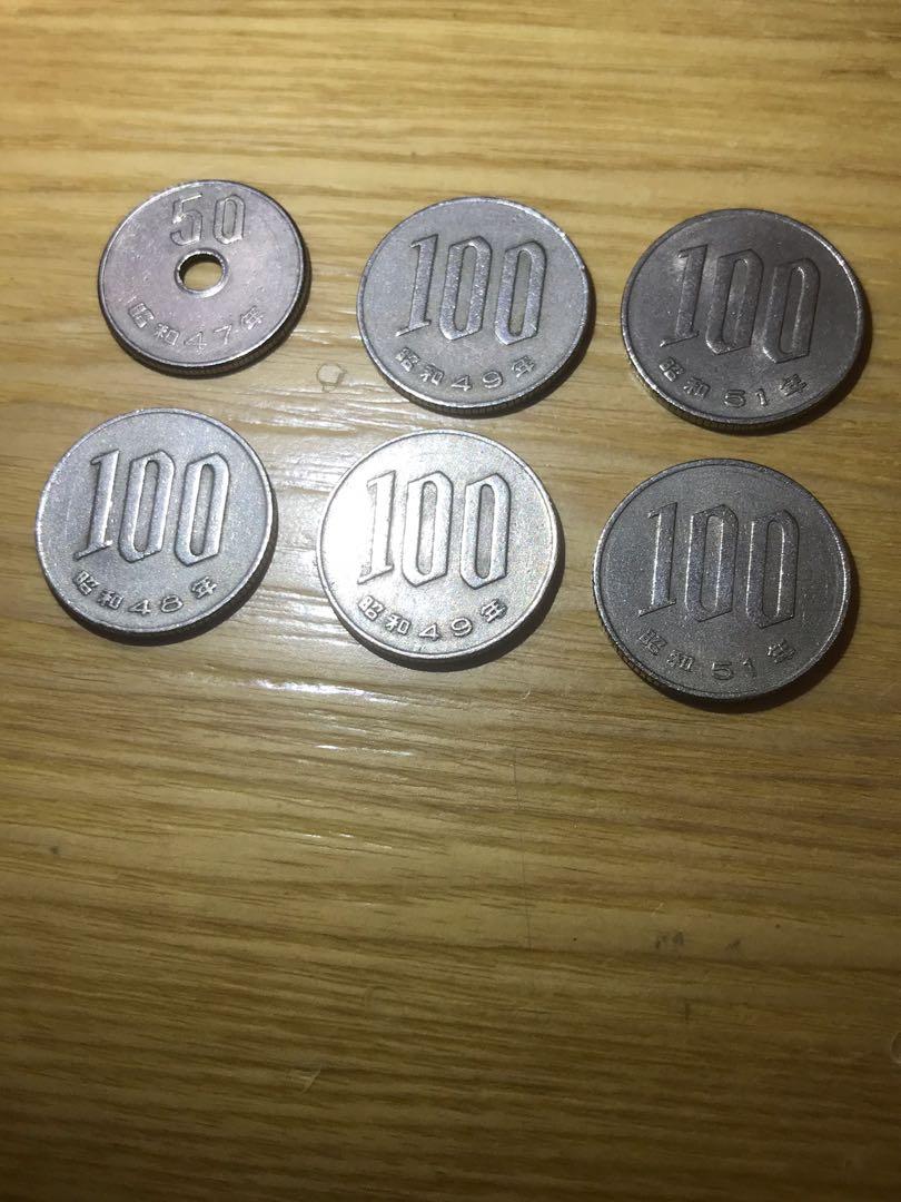 日本錢幣- 平成元年2, 3, 7, 13 年；昭和47, 48, 49, 51 年, 興趣及 