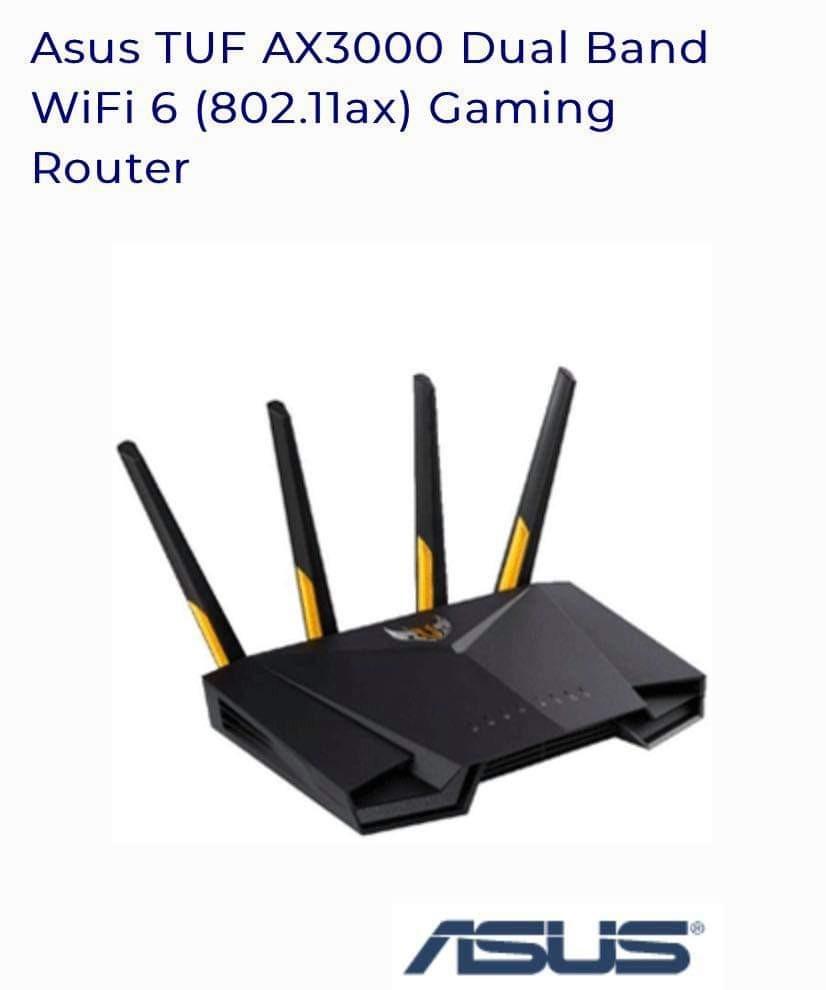 Asus Tuf Ax3000 Dual Band Wifi 6 802 11ax Gaming Router Electronics Computer Parts Accessories On Carousell