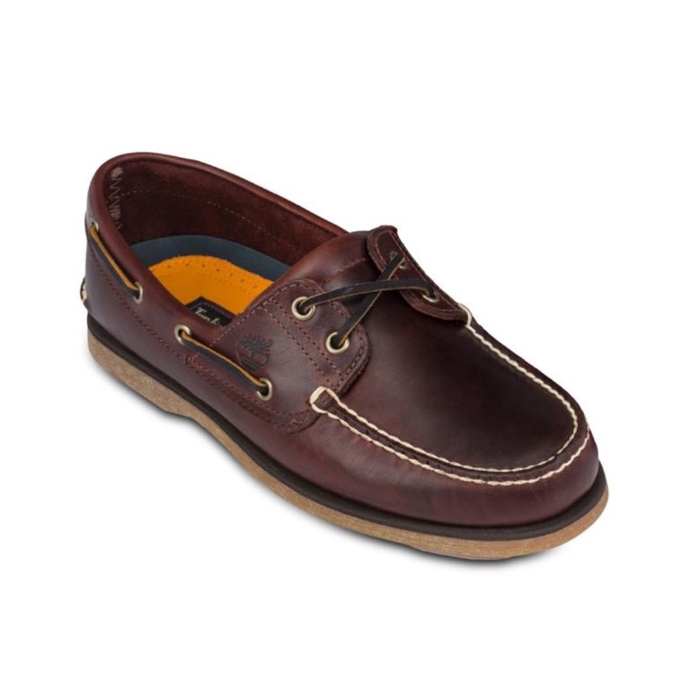 AUTHENTIC TIMBERLAND Root Beer Smooth Men's Classic 2-Eye Boat Shoes ...