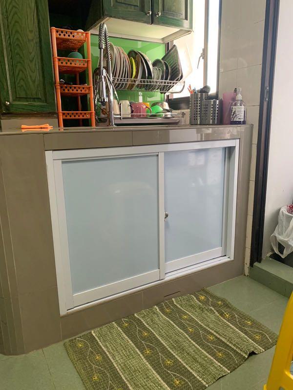 Aluminium sliding kitchen shop cabinet