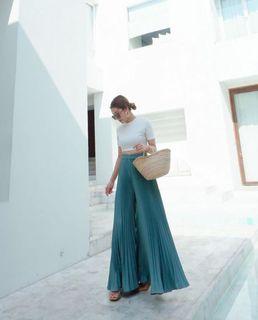[BEST SELLING] Retro Pleated Pants in Teal