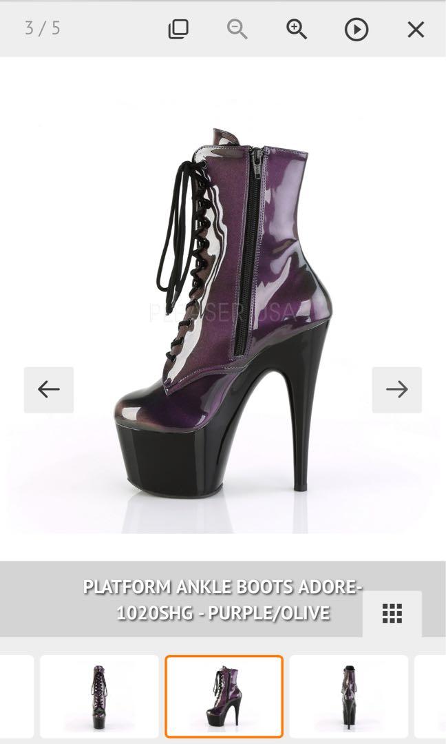 Purple shop pleaser boots