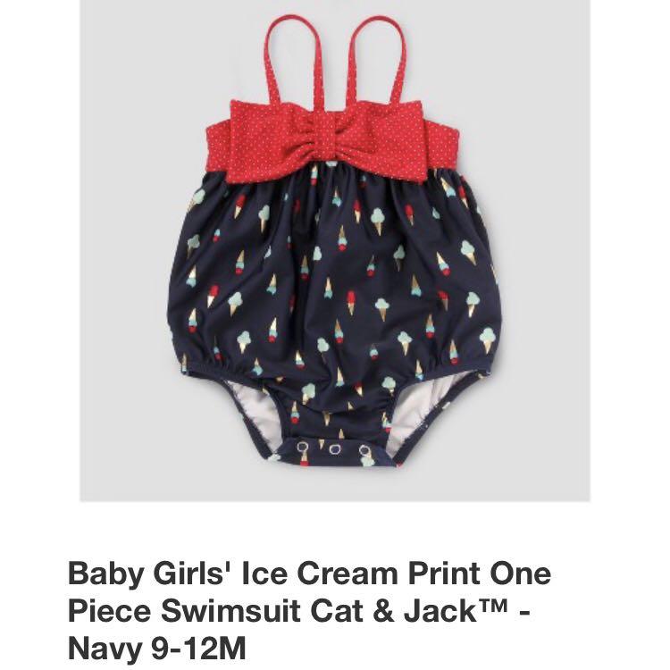 BNWT Cat Jack Baby Girl Ice Cream Swimsuit