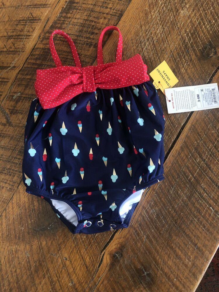 BNWT Cat Jack Baby Girl Ice Cream Swimsuit