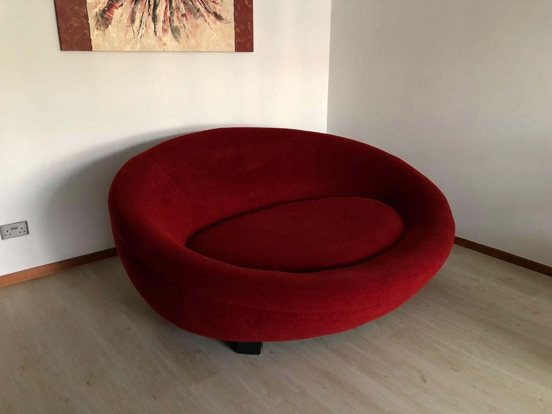 Cellini UFO Red Lounge Sofa Furniture Sofas on Carousell
