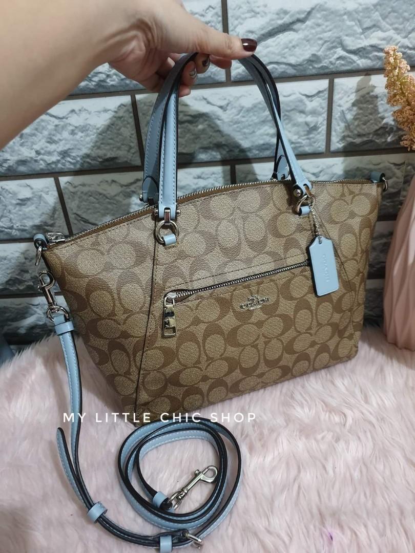 Coach prairie satchel in khaki blue Women s Fashion Bags Wallets Purses Pouches on Carousell
