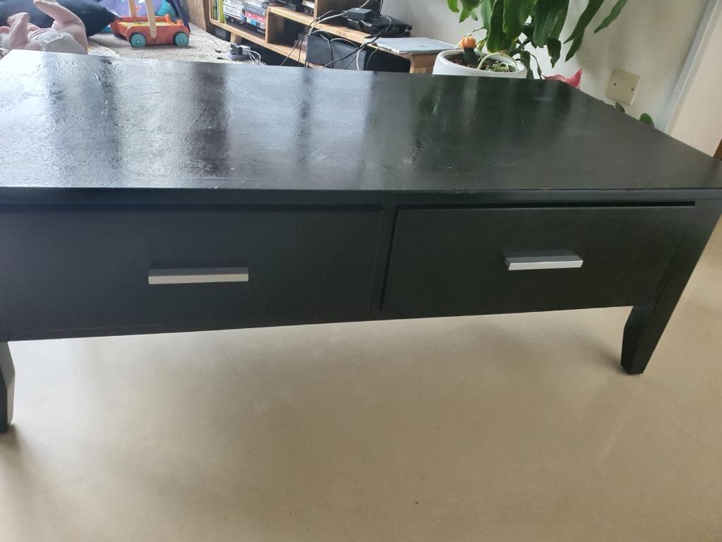 Coffee Table (Category: Tables & Sets) located in Singapore. Submitted by alexderham (Listing ID 1030623398, Image 1). Description: Black coffee table for sale. Stains on the top as shown. Otherwise in a good condition. Pick up only..