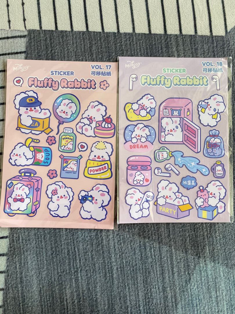 Cute Korean Rabbit Stickers, Hobbies & Toys, Stationery & Craft