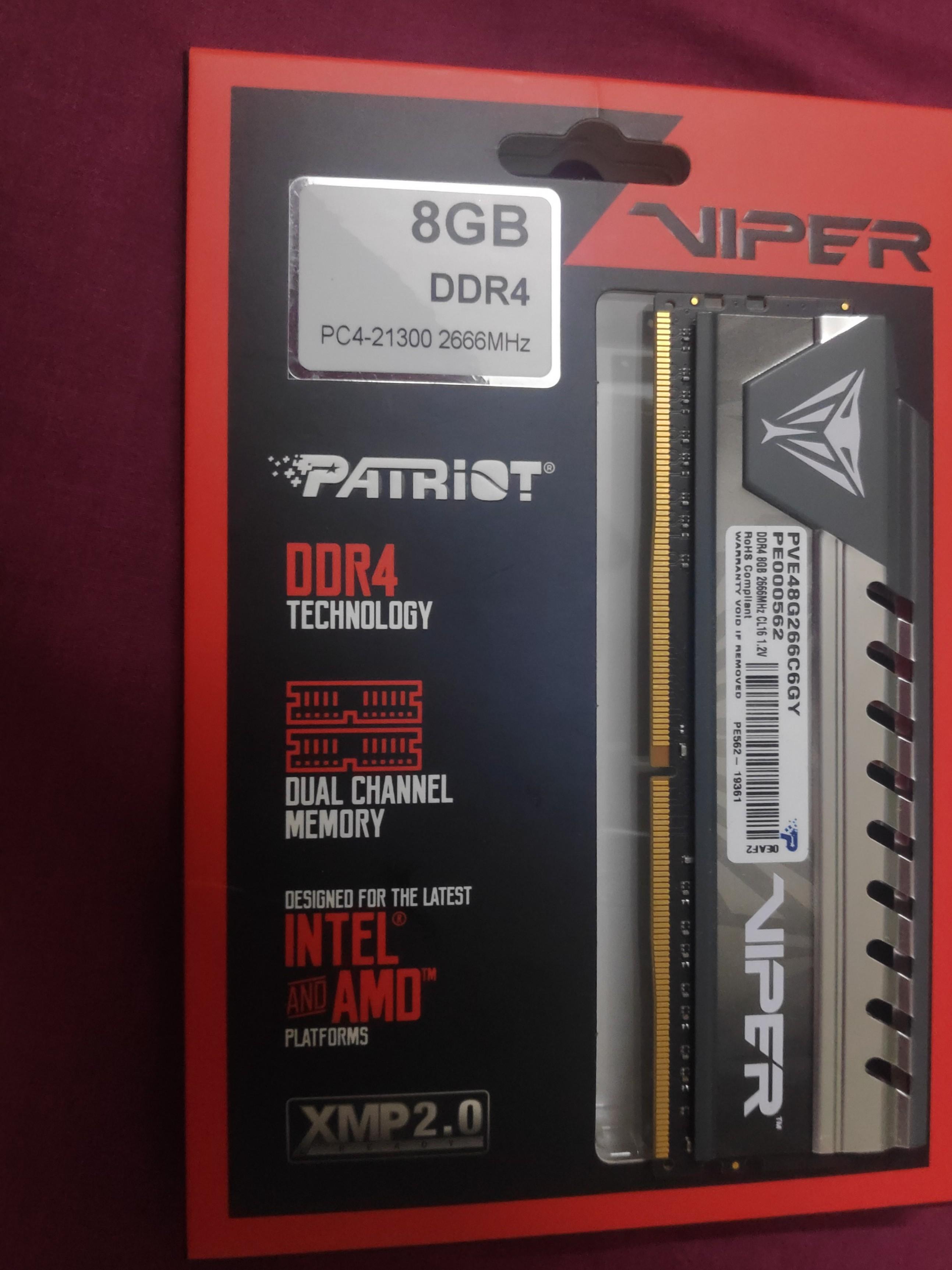 Ddr4 Ram Patriot Viper 8gb Electronics Computers Desktops On Carousell
