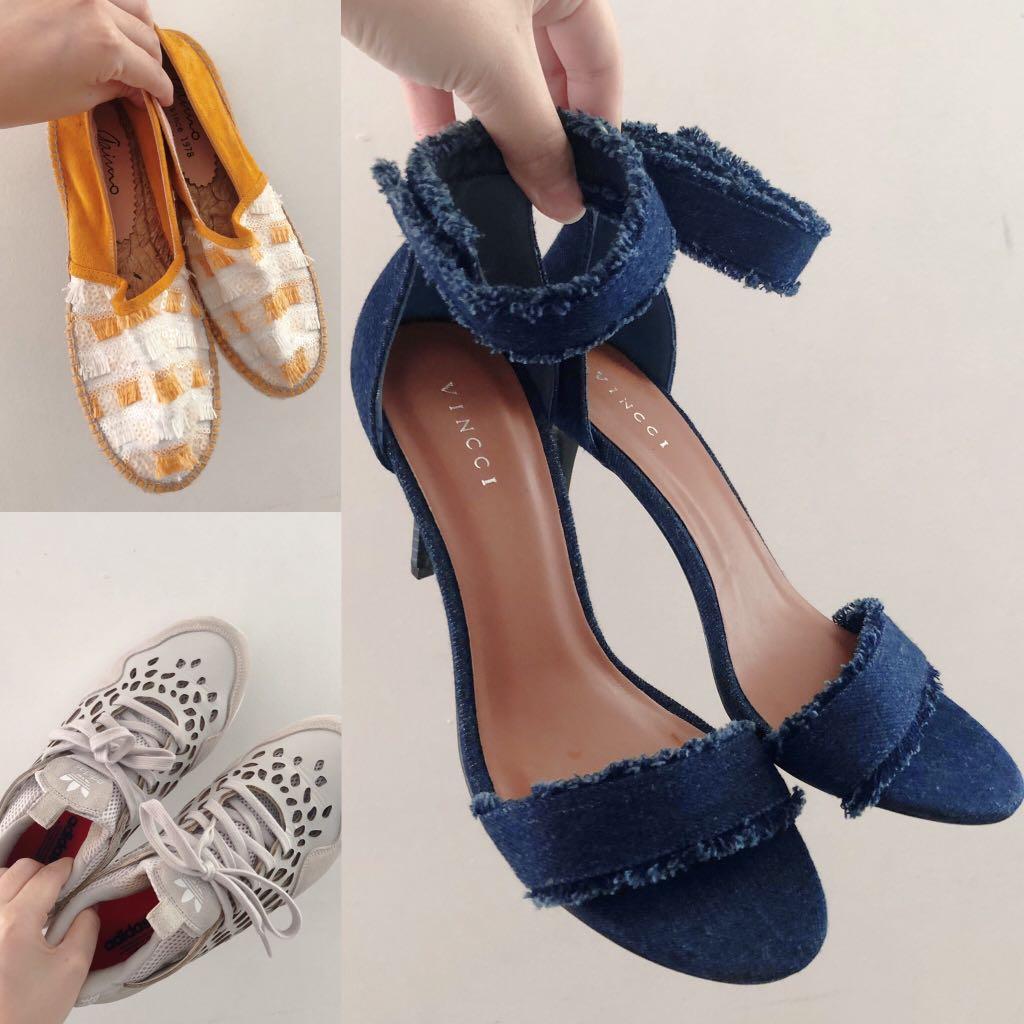 denim shoes heels