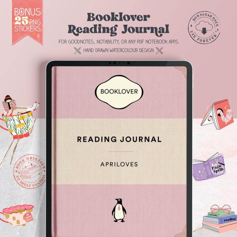 Reading Digital Stickers, Reading Journal Stickers, Reading