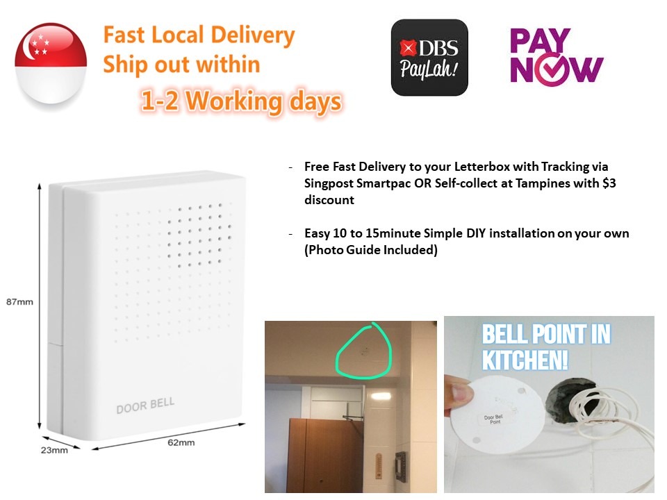 HDB BTO / New Condo flat Doorbell, Furniture & Home Living, Bathroom