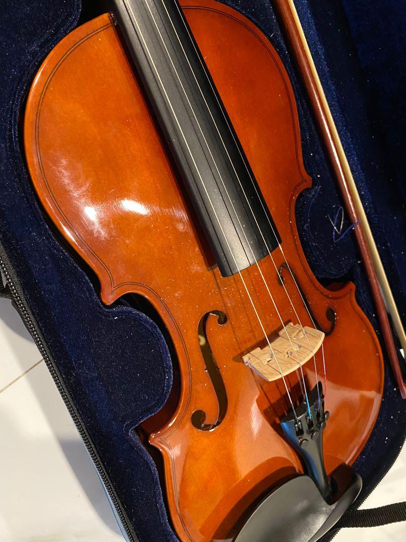 Bow Eastar EVA-1 3/4 Natural Violin Set For Beginner Student with Hard Case Rosin Clip-on Tuner and Extra Strings Shoulder Rest 
