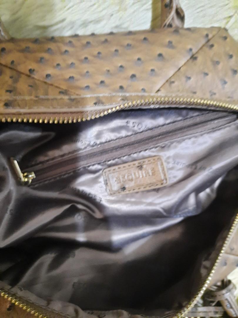 ESQUIRE Ostrich Print Leather Doctor's Bag, Women's Fashion, Bags
