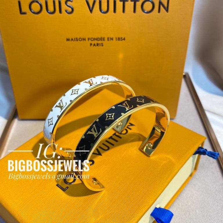 18K Yellow & White Gold Size 21cm Louis Vuitton Bangle Cuff LV