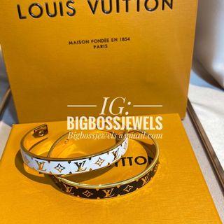 Louis Vuitton Classic LV Logo & Monogram Pattern Female High End Yellow  Gold Plated Cuff Bangle Fashion Jewellery For Birthday