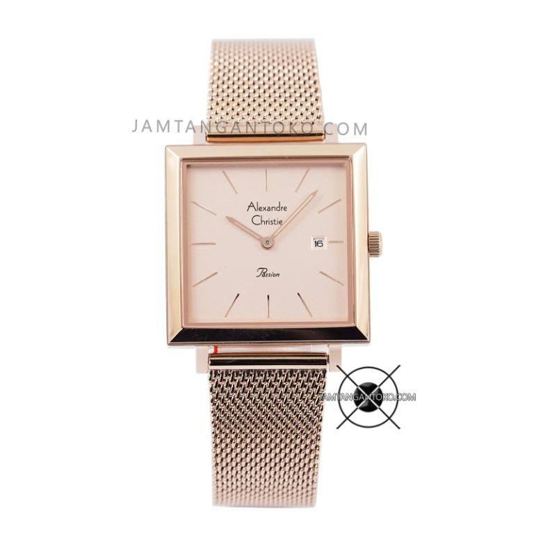 Jam Tangan Wanita Alexandre Christie Ac 2866 Ld Rose Gold Mesh Kotak Original Resmi Fesyen Wanita Jam Tangan Di Carousell
