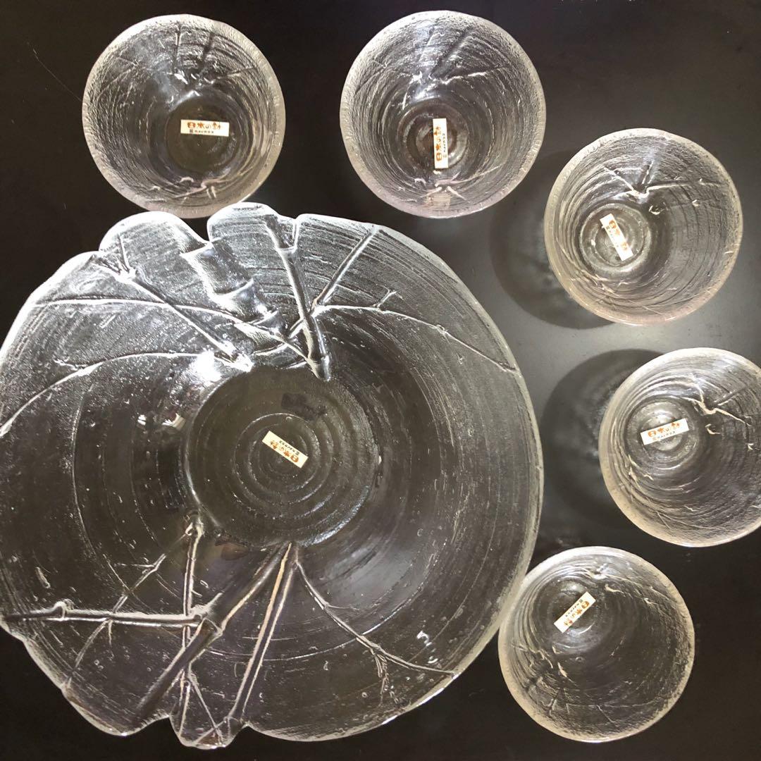 Japanese Glass Bowl Set with Tree Branch Design, Furniture & Home