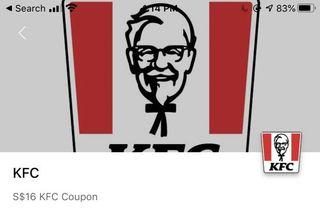 KFC $16 voucher (DBS card must be used for payment)
