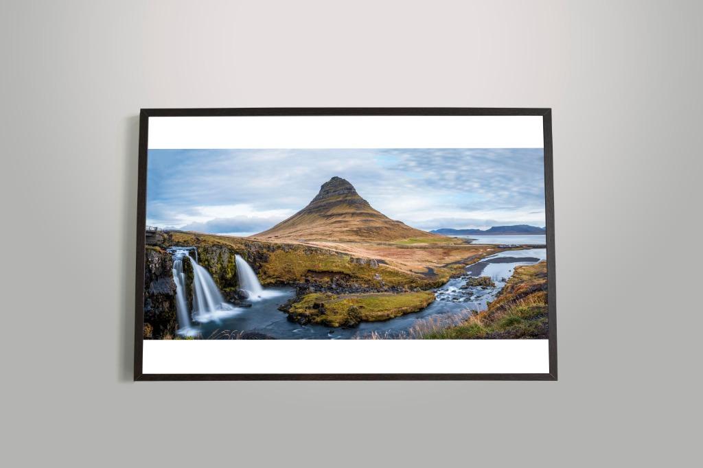 Kirkjufell Waterfall Kirkjufellfoss Iceland Home Decoration Wall Art Nature Landscape Black And White Poster Canvas Print Design Craft Art Prints On Carousell