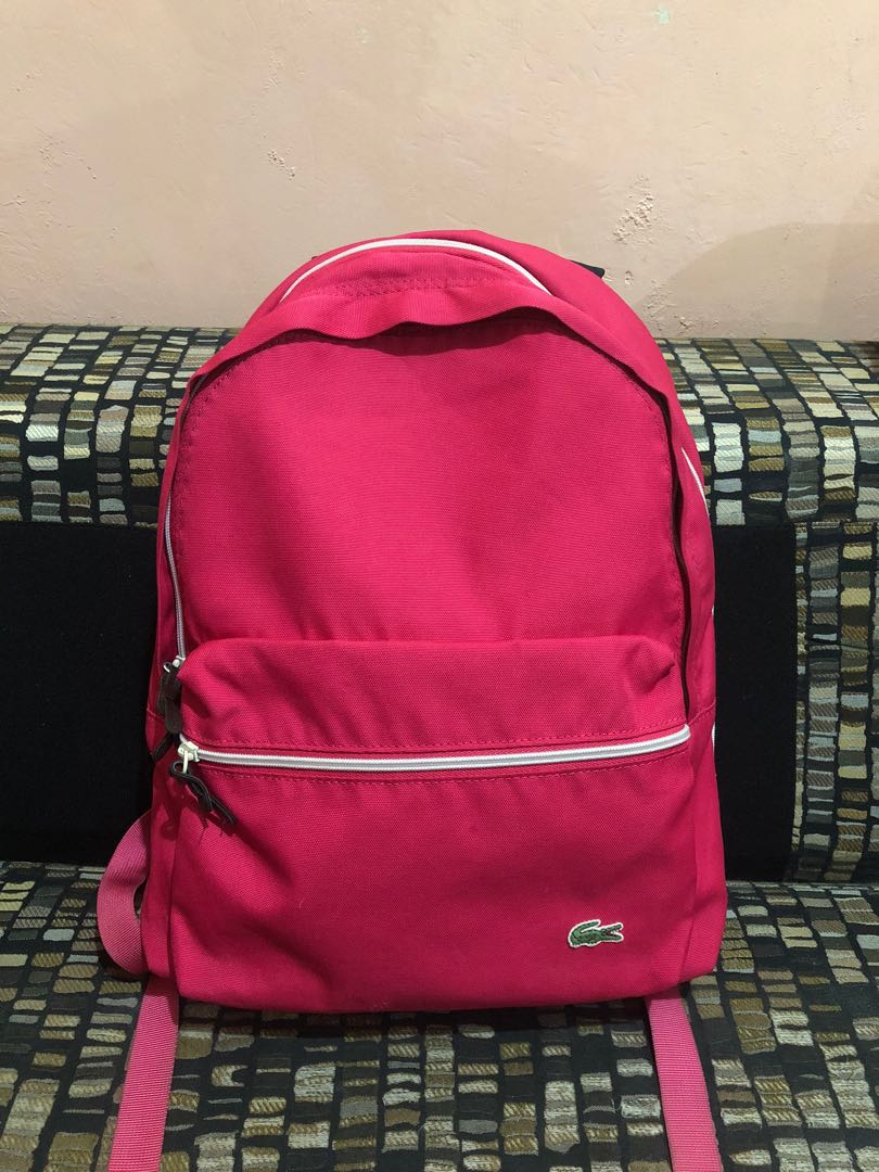 Lacoste pink backpack discount