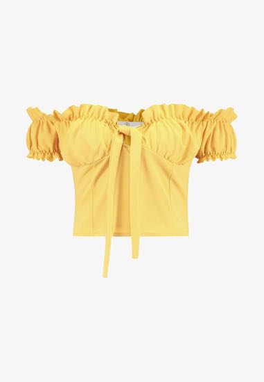 Yellow shop milkmaid top