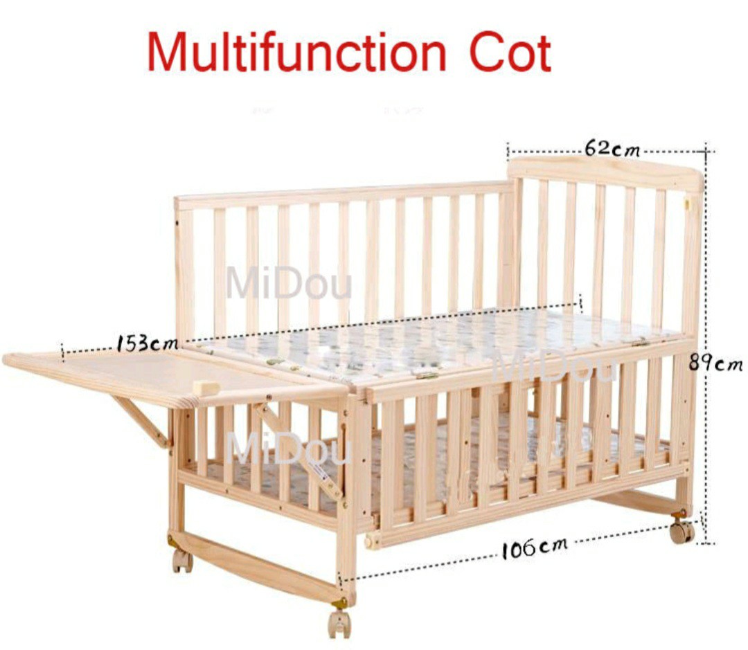 multifunction wood cot / cradle, Babies & Kids, Baby Nursery & Kids