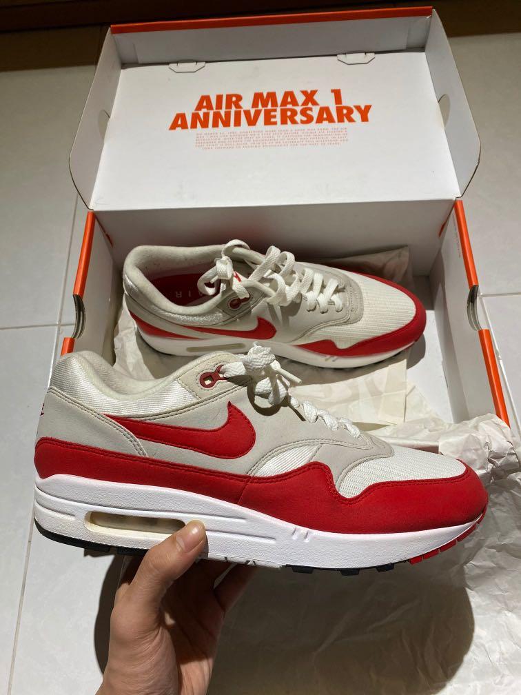 Joseph Banks referir Humedal Nike Air Max 1 Anniversary OG RED (2018 restock), Men's Fashion, Footwear,  Sneakers on Carousell