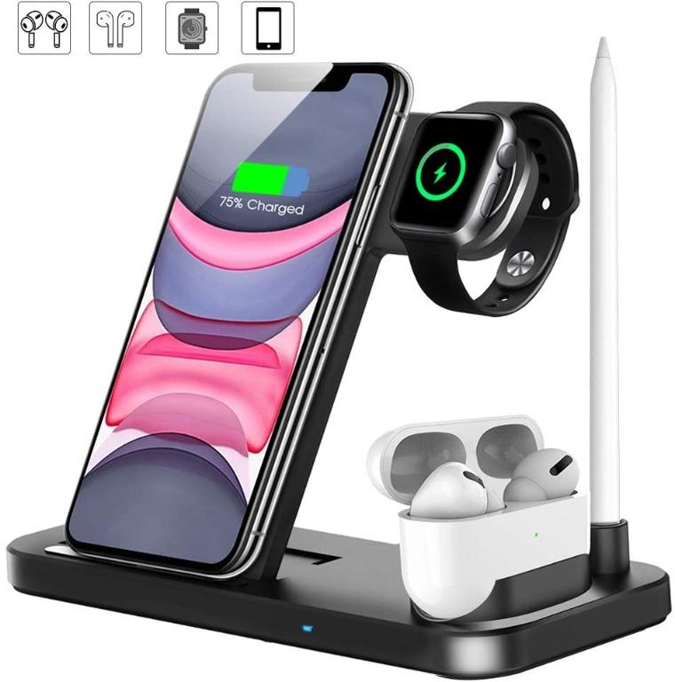O092 Wireless Charger Qi Eu 4 In 1 Qi Certified Fast Charging Station Compatible With Apple