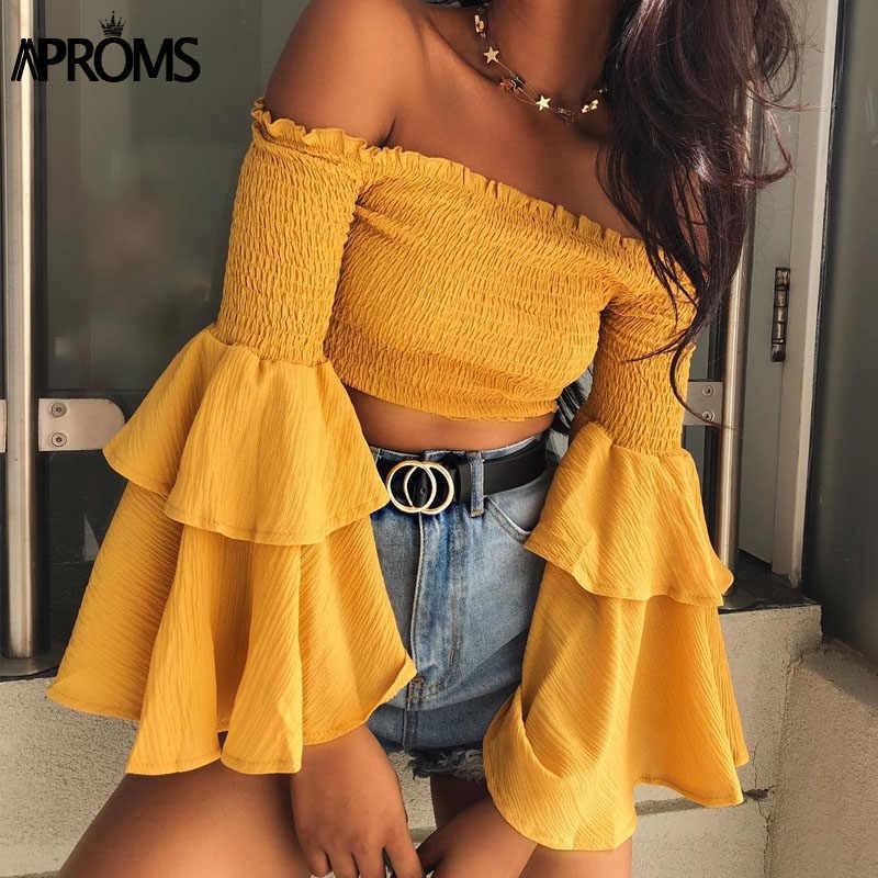bell sleeve yellow top