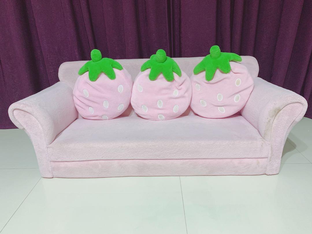 Pink Strawberry Kids sofa