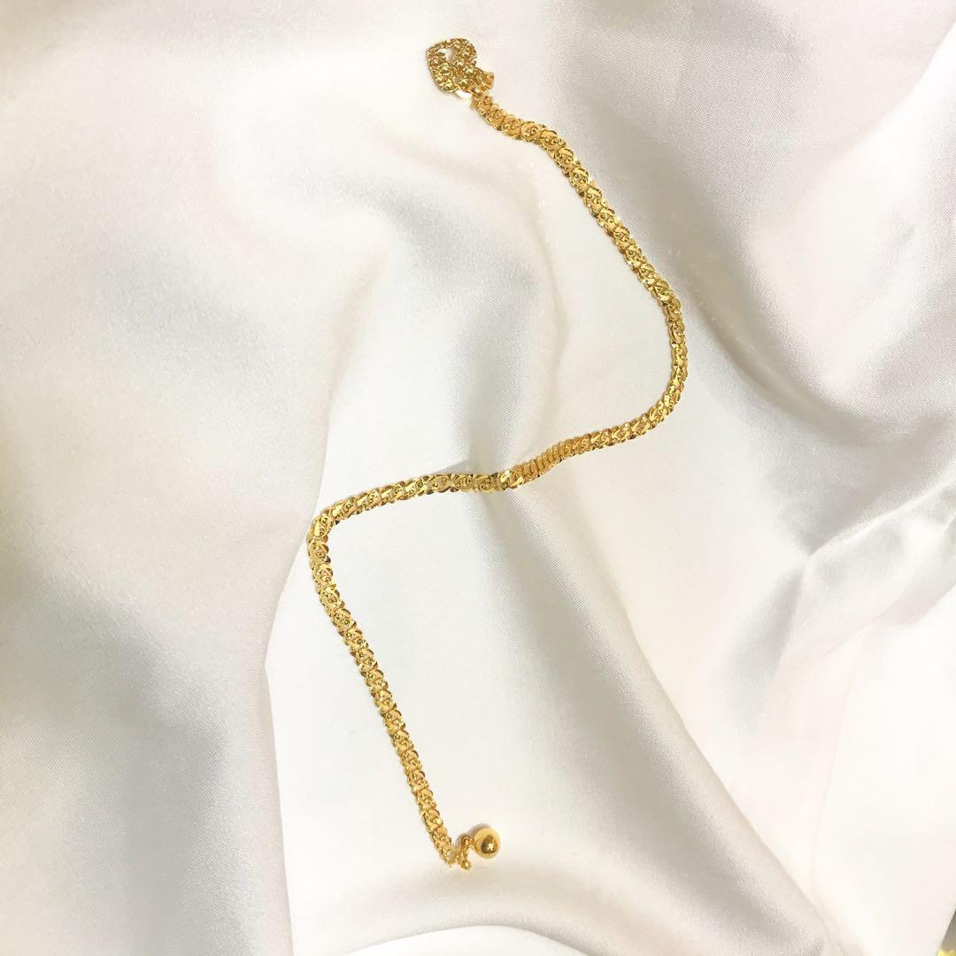 Rantai Kaki Emas 916 Gold Anklet Women S Fashion Jewellery On Carousell