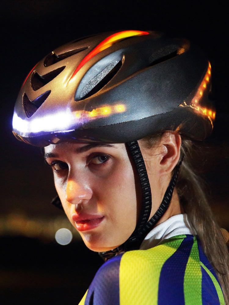 Safety Road Bike Helmet with Turn Signal Tail light and head light