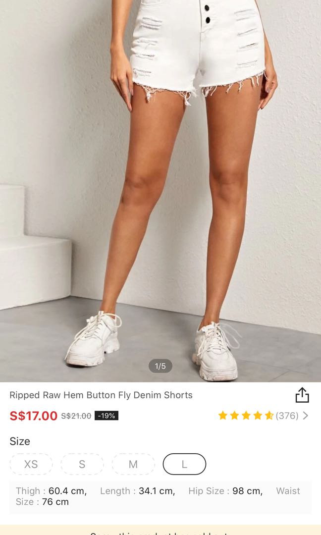 Shein white shorts clearance