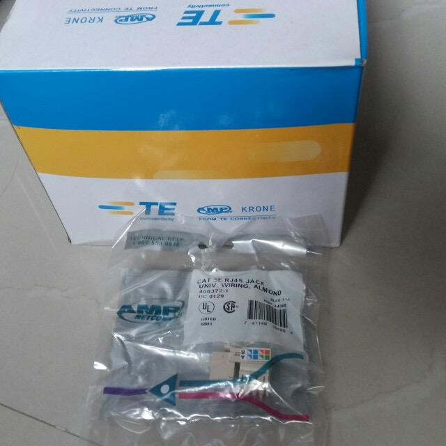 TE Cat5E UTP Modular Jack, Almond Colour (BNIP), Computers  Tech, Parts   Accessories, Cables  Adaptors on Carousell