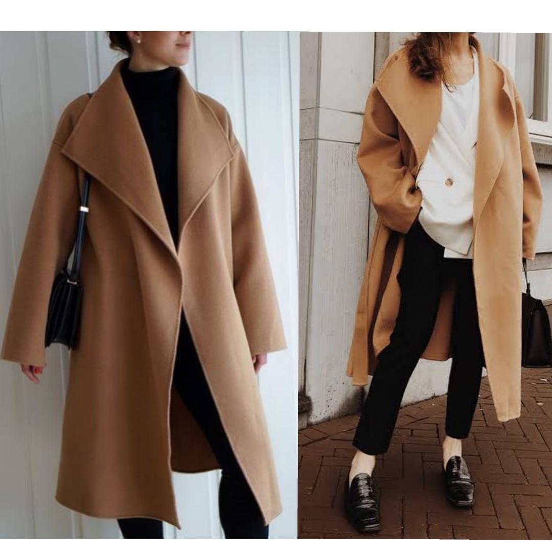 The Curated Classic Wrap Camel Coat Women s Fashion Clothes on Carousell