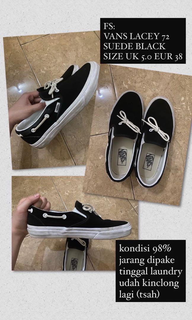 Vans ORIGINAL Lacey 72 Suede Black Fesyen Wanita Sepatu di Carousell