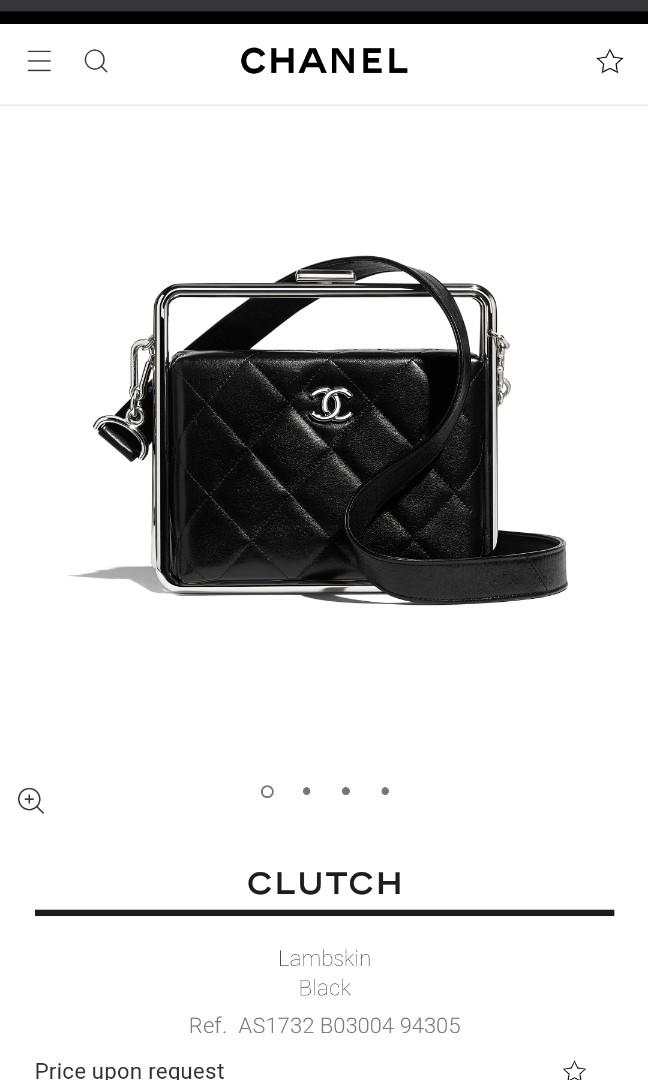Chanel 2020 Metal Bar Frame Clutch with Strap Black Leather 20S AS1732